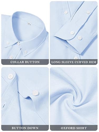 Button Down Shirts for Women Cotton Oxford Shirts Long Sleeve Dress Shirts Collared Blouses Work Casual Solid Tunic Tops thumbnail 5