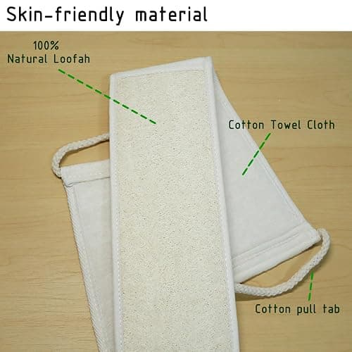 JouiiSiYa Widened Loofah Back Scrubber for Shower, Natural Loofah Sponge Back Scrubber for Women and Men, 1-pcs thumbnail 6