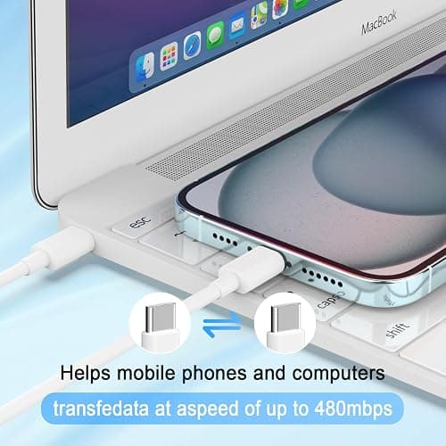 iPhone 17 16 15 Charger, USB C Charger, 4-Pack Fast Wall Charging, USB-C Chargers Block (4-Pack 6 ft Cable Included) for iPhone 17/16/15/15 Pro/15 Pro Max/iPad Pro/AirPods Samsung & More thumbnail 5