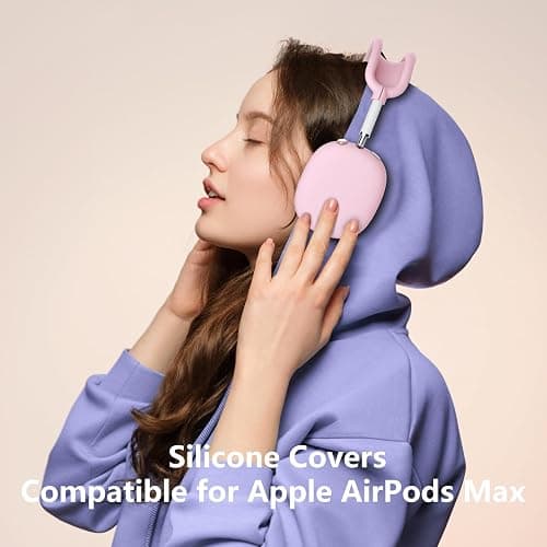 Silicone Case Cover for AirPods Max, Ear Pad Case Cover/Ear Cups Cover/Headband Cover for AirPod Max Headphones, Accessories Soft Silicone Protector for Apple AirPods Max New USB-C (2024) (Pink) thumbnail 6