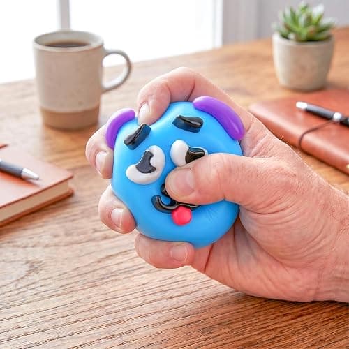 Smushers Squishy Sensory Toy with Interchangeable Dog Faces, Slow Rising Stress Relief Ball, Soft Moldable Fidget Squeeze Toy for Adults Anxiety, Office Desk Decor, Calming Sensory Gift thumbnail 2