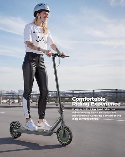 Roinside Electric Scooter - 8.5"/10'' Solid Tires, 350W/500W Motor, Up to 19-22MPH and 21-24Miles Long-Range Portable Commuting Scooter for Adults with Double Braking System and App thumbnail 7