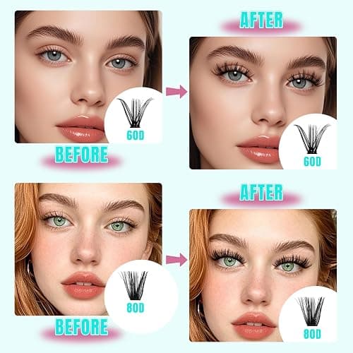 Lash Clusters Wispy 280PCS Eyelash Extension 60D 80D Cluster Lashes Individual Lashes DIY Lash Extension Natural Look Cluster Eyelash Extensions Soft False Eyelashes at Home for Beginners(D-Mix8-16mm) thumbnail 6
