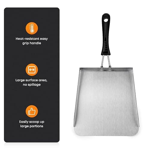 Stanbroil Large Griddle Scoop Spatula Food Mover for Rice, Veggies & More | Stainless Steel, 7" Wide, Moves More Food at Once, Flat Top Grill Tool, Ideal for Stir Fry, Fried Rice & Teppanyaki thumbnail 5