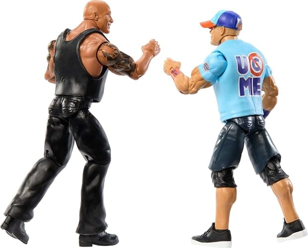 Mattel WWE Main Event Championship Showdown 2-Pack Action Figures & Accessory, Series #19 The Rock vs John Cena Collectible Set thumbnail 5