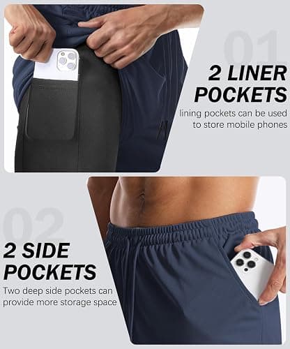 Aolesy Men's Gym Shorts with Liner 5"/7"/9" Lightweight Running Shorts Mesh Workout Athletic Shorts with Pockets thumbnail 6