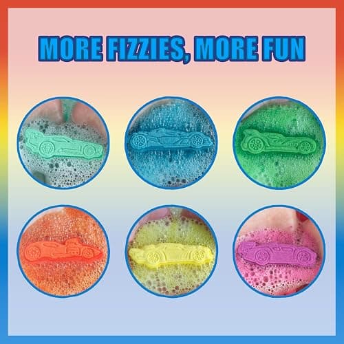 Hot Wheels 6 Piece Bath Bombs for Kids, Bubble Gum Scented, Bath Toys for Kids, Ages 3+, by Townley Girl thumbnail 3