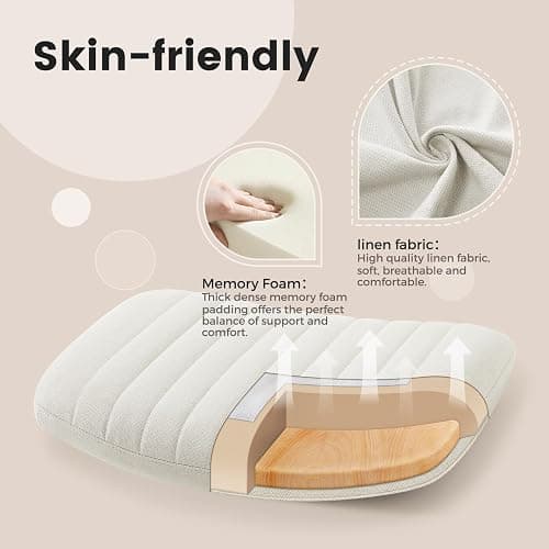 IWMH Armless Office Chair Desk Chair No Wheels,Ergonomic Criss Cross Legged Office Chairs with Fabric Padded,Height Adjustable Wide Seat Vanity Chairs for Home Office (Beige) thumbnail 7