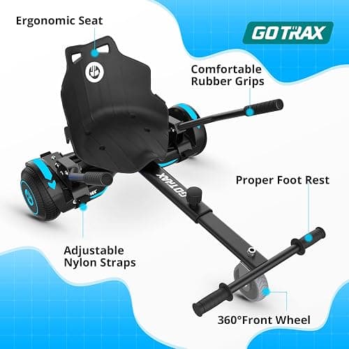 Gotrax Hoverboard Kart Seat Attachment Accessory for 6.5" 8" 8.5" 10" Self Balancing Scooter, Adjustable Frame Length and Handlebar Control Buggy Attachment, Hover Board Go Kart Accessory Kids Adults thumbnail 7