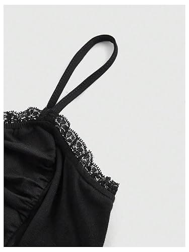 Verdusa Women's Gothic Lace Y2k Cami Top Ruched Slim Fit Camisole Sleeveless Going Out Tops thumbnail 6