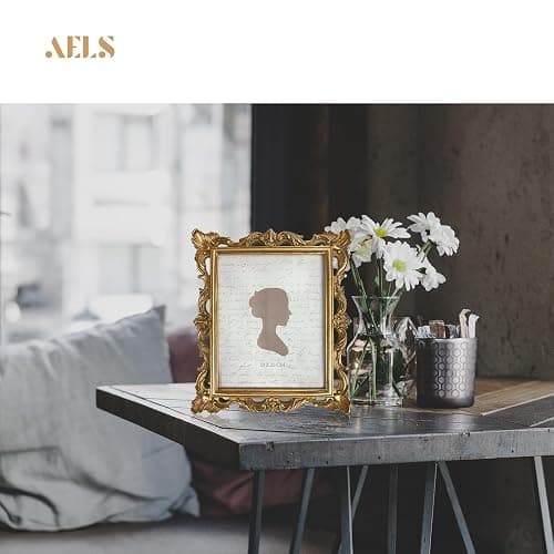 AELS 8x10 Inch Vintage Picture Frame, Elegant Antique Photo Frames with Glass Front, Photo Display, Tabletop Wall Hanging, Gift Ideas, Golden Bronze thumbnail 2