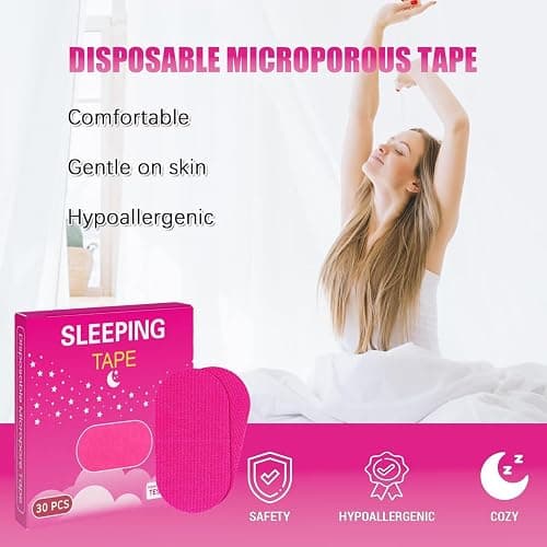 Mouth Tape for Sleeping Women 30 Count Pink Strip Tapes, Gentle thumbnail 5