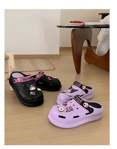 CEINOM Cute Cartoon Slippers Kuromi Kawaii Slippers for Women Cloud Slides indoor Outdoor Soft Comfy Anti-Slip garden Shoes thumbnail 5
