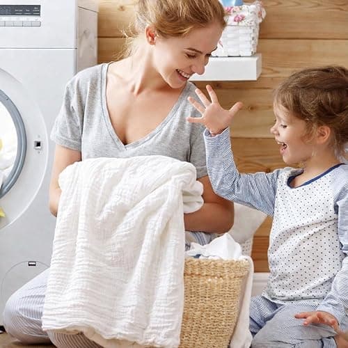 PET REJOIR 2 Pack Muslin Fitted Crib Sheets for Baby Girls & Boys-Neutral Breathable Crib Mattress Protector for Standard Crib Mattress (28"x 52") -White Crib Sheets No Slip Toddler Cotton Bedding thumbnail 2