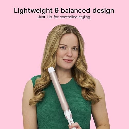 Conair Extra Long Curling Iron, Double Ceramic, 1 1/4", White/Rose Gold | Extra-long 7.5" hair curler and hair waver for every hair type with 30 heat settings, built-in heat protection, and auto-off thumbnail 5