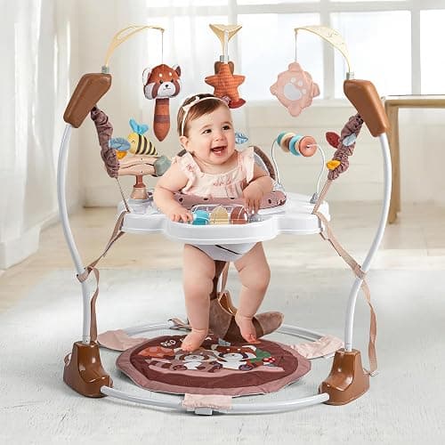Baby Activity Center, Baby Jumper Activity Center with Music, Interactive Toys, 360° Rotating Seat, 3 Adjustable Heights, Infant Activity Jumper for 6+ Months (Red Panda) thumbnail 5