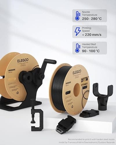 ELEGOO ABS Filament 1.75mm Gray 1KG, Heat Resistant 3D Printer Filament High Toughness & Impact Resistance, 1kg spooll(2.2lbs) Fits for Most FDM Printer thumbnail 6