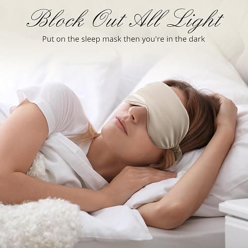 BOKOR Nature Silk Sleep Eye Mask, Sleeping Mask, Dark Circles and Puffiness, Improve Sleep, Light Blocking Eye Cover - Champagne thumbnail 6