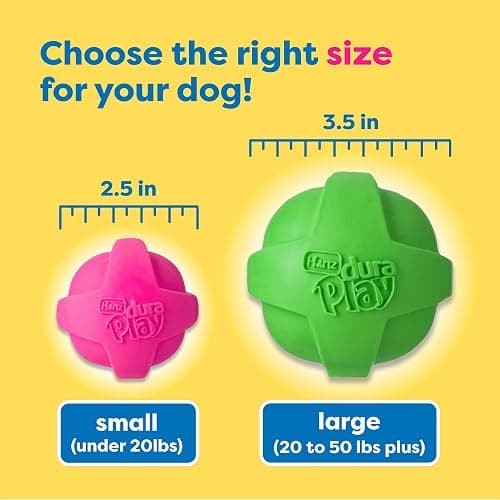 Hartz DuraPlay Ball Squeaky Latex Dog Toy, Neon Green, Neon Pink & Neon Orange, Large 3 Count Pack thumbnail 7