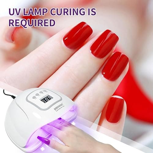 JODSONE 10ml Gel Nail Polish Set 6Colors Black White Red Deep Blue Dark Green Deep Purple All Seasons Neutral Soak Need U V/LED Lamp Curing thumbnail 7