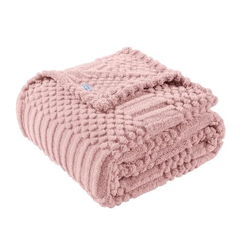 Pink Throw Blanket - Soft & Fluffy Fleece, Cute & Aesthetic, Perfect for Sofa, Couch, Chair, Bed, Living Room & Bedroom, All-Season Use, Plush & Cozy Decorative Blanket 50x60 - Image 1