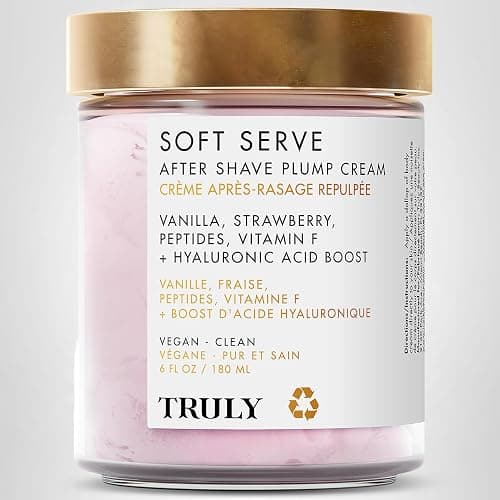 Truly Beauty Soft Serve After Shave Plump Cream | Hydrating & Plumping Cream for Post-Shave Smoothness | With Hyaluronic Acid & Peptides for Firm, Youthful Skin | Strawberry, Vanilla & Amber Scent thumbnail 9