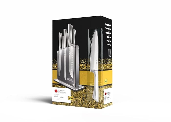 Cuisine::pro Damashiro Knife Block (Kumi, 7-Piece Chef Knife Set) - Japanese Steel Knife - Magnetic Knife Block- Damascus-Inspired Blade Kitchen Knives thumbnail 9
