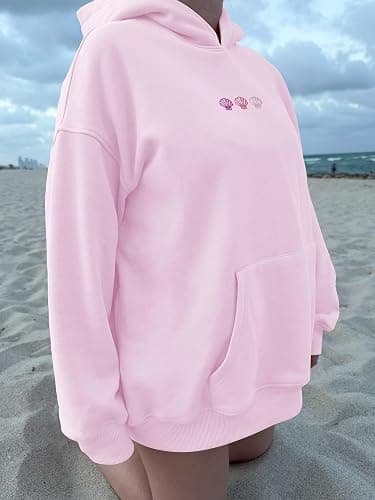Yiulangde Oversized Graphic Hoodies for Teen Girl Women Cute Y2k Letter Flower Pullover Tops Aesthetic Preppy Sweatshirts thumbnail 3