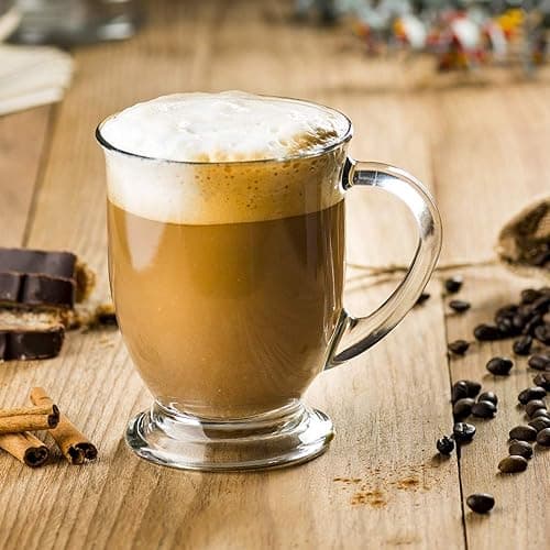 15oz/450ml Glass Coffee Mugs Clear Coffee Cups with Handles perfect for Latte, Cappuccino, Espresso Coffee, Tea and Hot Beverages, Set of 6 thumbnail 2