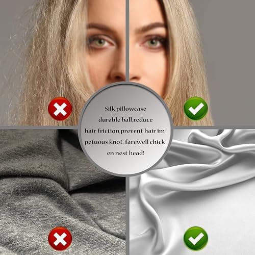 Mulberry Silk Pillowcase for Hair and Skin Standard Size 20"X 26" Pillow Case with Hidden Zipper Soft Breathable Smooth Cooling Silk Pillow Covers for Sleeping (Silver Grey,Standard,1Pcs) thumbnail 5