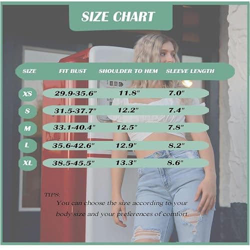 COOUFE Women's Crop Tops Ruffle Short Sleeve Tie Back Summer Off Shoulder Top Blouse thumbnail 5