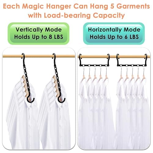 Closet Organizers and Storage, Sturdy Space Saving Hanger for Heavy Clothes, Upgraded Cascading Hangers, Magic Closet Organization Clothes Hangers, College Dorm Room Essentials for Girls, 8 Pack thumbnail 7