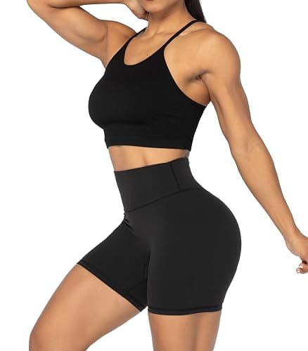 Sunzel No Front Seam High Waist Biker Shorts for Women, Squat Proof Yoga Workout Gym Bike Shorts thumbnail 6