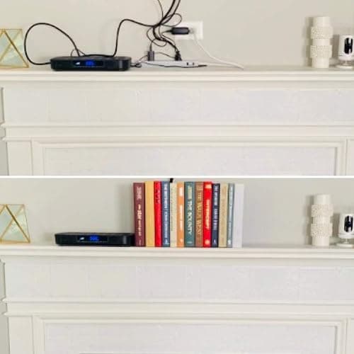 Covogoods CovoBox— Original Hidden Storage Secret Book Box Electronics Hider | Hide Router, Cable, Modem, Cords, Plugs, Outlets, Money, Docs, Jewelry | Made with Real Used Hardcover Books [Tops OFF] thumbnail 5