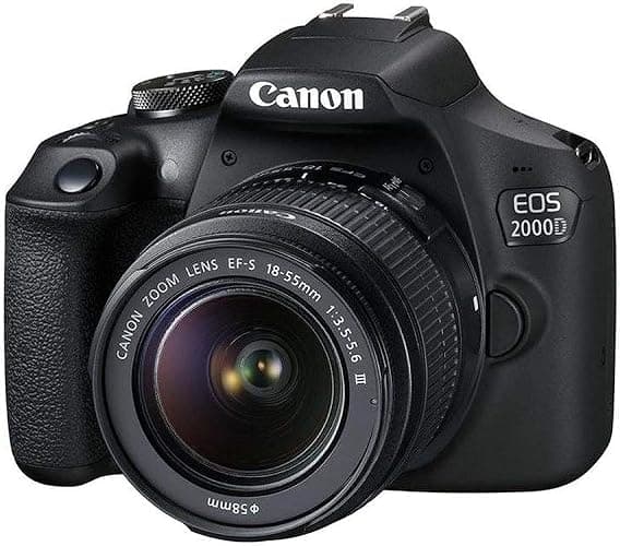 Canon EOS 2000D / Rebel T7 DSLR Camera w/EF-S 18-55mm f/3.5-5.6 Lens 3 Lens Kit: 128GB Memory + Wide Angle + Telephoto + Flash (Renewed) thumbnail 4