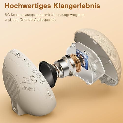Hiromeco Tageslichtwecker Lichtwecker Sonnenaufgang Bluetooth: Natürliches Wake Up Light - 25 White Noise mit Timer - RGB Nachtlicht für Erwachsene Kinder Schlafzimmer thumbnail 9