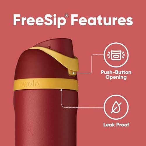 Owala Harry Potter FreeSip Insulated Stainless Steel Water Bottle with Straw, BPA-Free Sports Water Bottle, Great for Travel, 24 Oz, Gryffindor thumbnail 5
