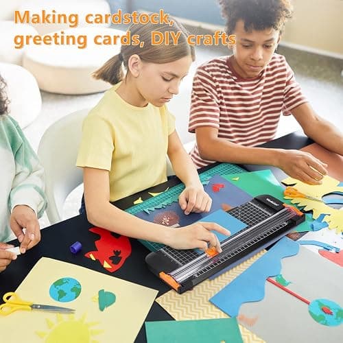 WORKLION Paper Cutter - A4 Paper Craft Cutter with Security Blade for Cut Gift Card, Coupon, Label, Cardstock, Photo, 12 inch Black Office Paper Trimmer - paper trimmer B - Paper Trimmer Black thumbnail 5