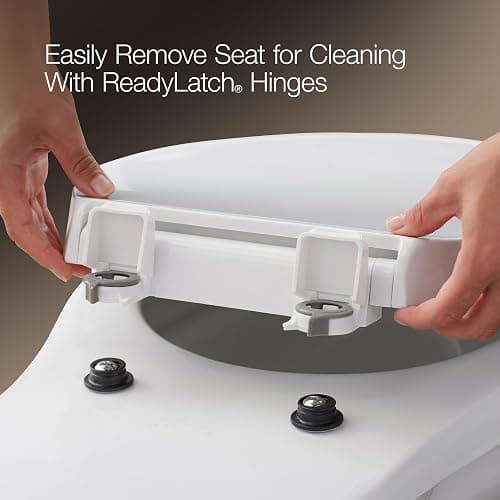 KOHLER 4636-RL-0 Cachet ReadyLatch Elongated Toilet Seat Slow Close, Soft Close Toilet Seat Quiet Lid, Contoured Grip-Tight Bumpers Installation Hardware, Apartment Essentials, White thumbnail 10