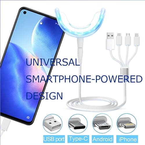 TAWEE Teeth Whitening Kit Safe for Sensitive Teeth & Enamel Wired Tooth whitening Accelerator Light with 16 Blue LED Birthday Gifts for Women Men Gum Health thumbnail 7
