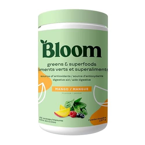 Bloom Nutrition Superfood Greens Powder, Digestive Enzymes with Probiotics and Prebiotics, Gut Health, Bloating Relief for Women, Chlorella, Green Juice Mix with Beet Root Powder, 25 SVG, Mango - Image 1