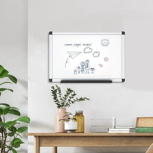 VIZ-PRO Magnetic Whiteboard/Dry Erase Board, 18 X 12 Inches, Includes 1 Eraser & 2 Markers & 4 Magnets thumbnail 2