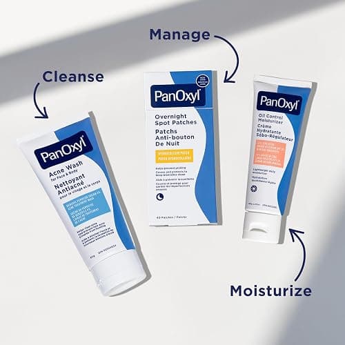 PanOxyl 4% Benzoyl Peroxide Acne Wash, Helps Clear and Prevent Acne, Daily Antibacterial Wash, Gentle, pH-Balanced, 85g thumbnail 10