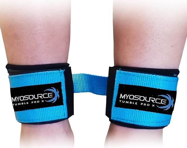 Myosource Kinetic Bands Tumble Pro X Ankle Straps Kit – Cheerleading Standing Tumbling Equipment, Gymnastics Backhandspring Trainer – Includes Flexibility Stunt Stretch Strap – Blue, Pink, Purple thumbnail 5