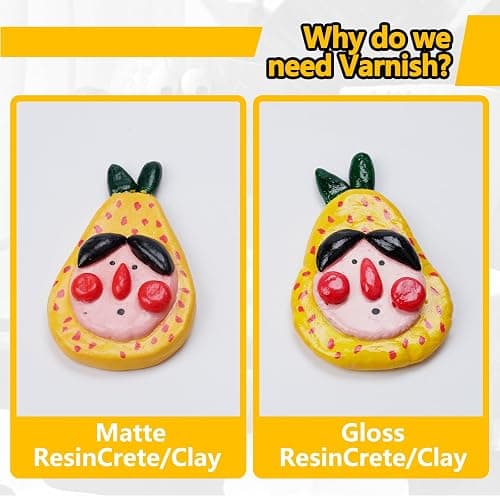 Air Dry Clay Glaze, Clay Varnish for Air Dry Clay/Polymer Clay Sealer, ResinCrete, Varnish for Pottery&Acrylic Paint, Waterproof & Stain Resistant, Design for Air Dry Clay Pottery (Gloss6OZ+Matte6OZ) thumbnail 3