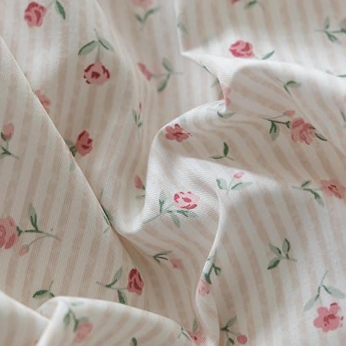 mixinni Boho Floral Comforter Sets Full Size Soft Fluffy Bed Set Green Leaves Dusty Rose Pattern on White Comforter Set, 3 Pieces Cute Floral Bedding Set with 2 Bow Tie Pillowcases for All Season - Full (80"x90") - C#bowknot-pink Flower thumbnail 5