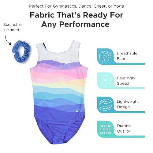Destira Premium Closed Back Gymnastics Leotards for Girls - Snug Performance Fit (Size Up for Comfort), GIRLS/CHILD Sizes thumbnail 3