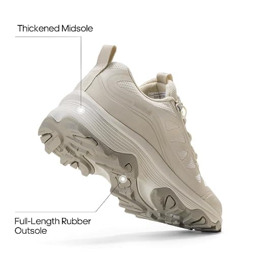 NORTIV 8 Women's Waterproof Hiking Shoes Quick Laces Outdoors Walking Trekking Camping Tennis Sneakers Canyon - 11 - Khaki thumbnail 4