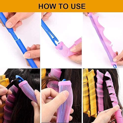 40pcs Heatless Spiral Hair Curlers for Long Hair - Heatless Curls Overnight 22inch Magic Hair Rollers No Heat Curlers for Women Kids thumbnail 8