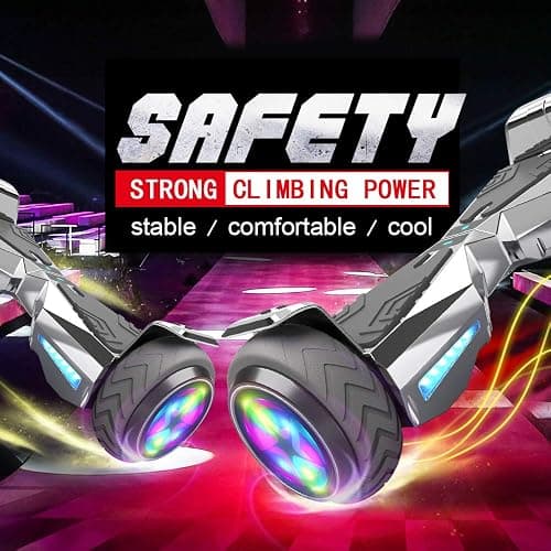 HOVERSTAR hoover boards for a 7-12 year old Chrome Color Flash Wheel,Built-in wireless speaker,hoverboard adult range of over 10 miles, hoverboard for All Ages (SILVER) thumbnail 3